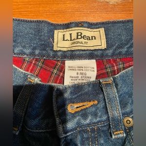 LL Bean size 8 reg lined jeans